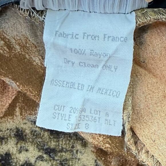 Vtg Carole Little Rayon Maxi Skirt Safari Tiger Big Cat 80s Button Front Size 8 - Picture 7 of 9